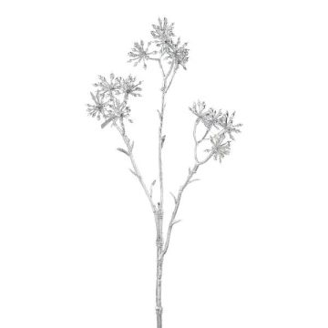 Rama artificial Aralia KLORIM con flores, plateada, 35 cm