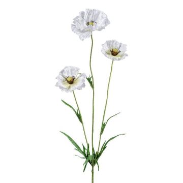 Rama artificial de amapola IGNIS, blanca, 70 cm
