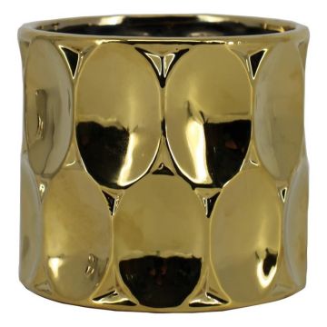 Elegante macetero de cerámica MANUKO, dorado brillante, 12,5 cm, Ø 13,4 cm Elegante macetero de cerámica MANUKO, dorado brillante, 12,5 cm, Ø 13,4 cm