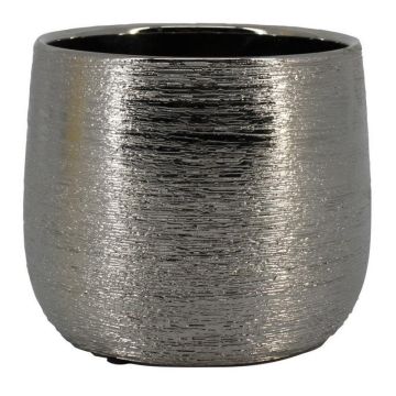Maceta TAMSIN, cerámica, plateada, 12,5 cm, Ø 13,2 cm