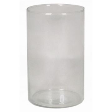 Jarrón cilíndrico de vidrio SANYA OCEAN, reciclado, transparente, 20 cm, Ø 12 cm