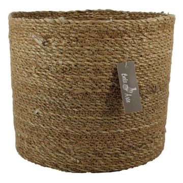 Cesta para flores AMPARO, algas marinas, beige, 23 cm, Ø 25 cm