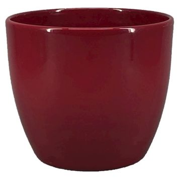 Jardinera de cerámica grande TEHERAN BASAR, rojo vino, 29cm, Ø36cm