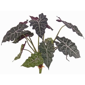 Alocasia Sanderiana artificial AINARA, verde-blanco, 60cm