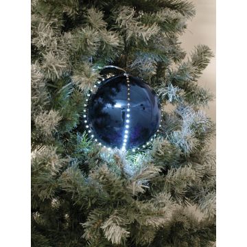 Bola de árbol de Navidad LUVELIA con LED, 5 unidades, azul oscuro brillante, Ø8cm