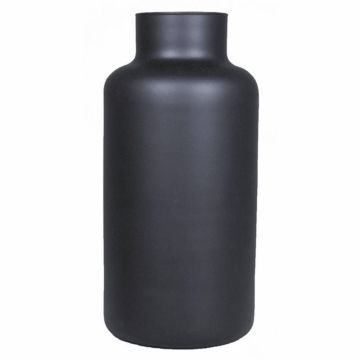 Jarrón de cristal SIARA, negro mate, 30 cm, Ø 15 cm