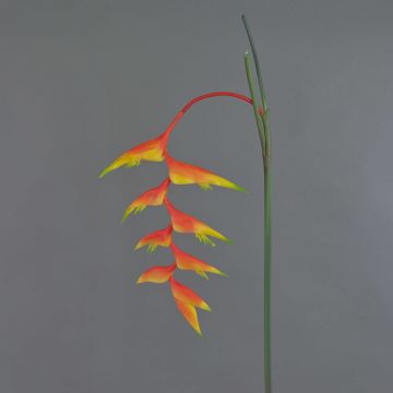 Flor decorativa de heliconia MEIHUA, naranja, 95cm