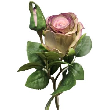 Rosa artificial BARIADY, violeta-verde, 35 cm