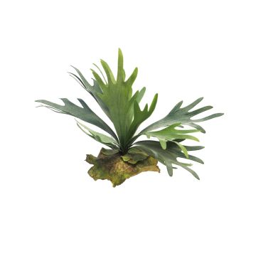 Planta artificial de helecho ciervo MIAOLI, varilla de ajuste, verde, 25cm