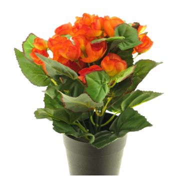 Begonia artificial HETIAN, naranja, 25cm