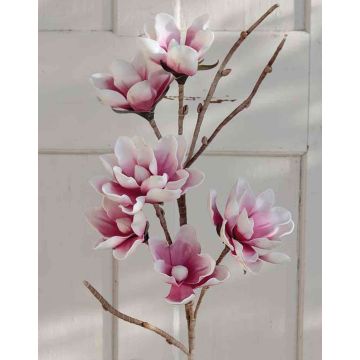 Magnolia artificial BIRGITTA, rosa-blanco, 110cm