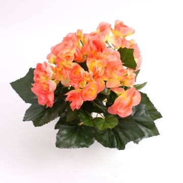 Begonia artificial IVANA con vara de fijación, salmón, 20cm, Ø3-5cm