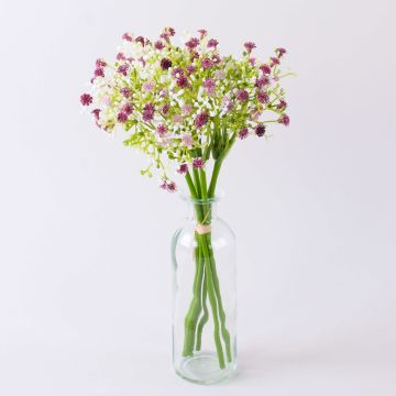 Ramo de gypsophila artificial CECILIA, rosa oscuro, lila, 30cm, Ø17cm