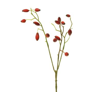 Rama artificial de rosa silvestre XINGRUI con escaramujos, roja, 45cm