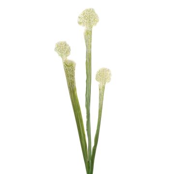 Suculenta artificial Sarracenia SIMANA con varilla, blanco y verde, 65 cm