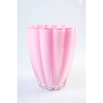 Jarrón de cristal BEA, rosa, 17 cm, Ø 14 cm