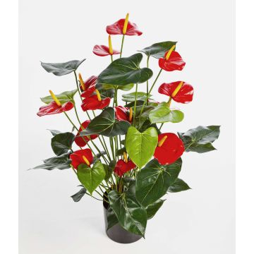 Flor Anthurium artificial LEVANA, rojo, 80cm, 8x10cm