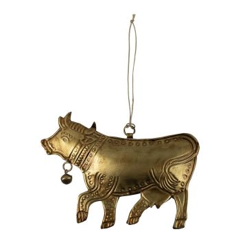 Colgador decorativo «Vaca» VALDIMAR de metal, dorado, 16 x 11 cm Colgador decorativo «Vaca» VALDIMAR de metal, dorado, 16 x 11 cm