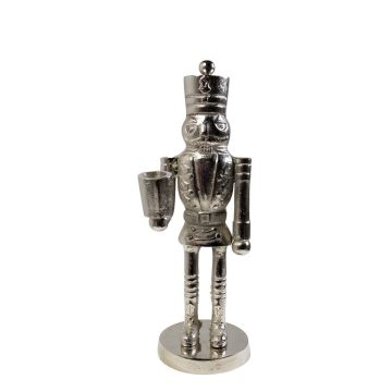 Figura decorativa de cascanueces RUNAR, plateada, 11,5 x 11 x 30 cm Figura decorativa de cascanueces RUNAR, plateada, 11,5 x 11 x 30 cm