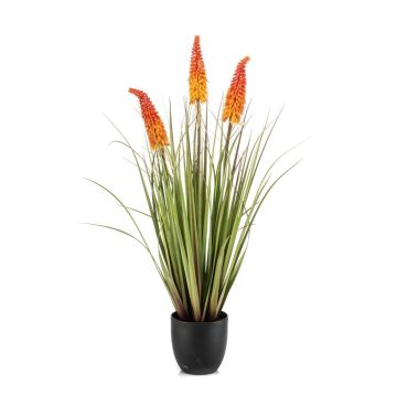 Lirio antorcha artificial FLORENS en maceta decorativa, rojo-naranja, 90 cm