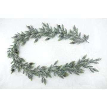 Guirnalda decorativa de abeto NAGORI con piñas, efecto helado, 190cm, Ø15cm Guirnalda decorativa de abeto NAGORI con piñas, efecto helado, 190cm, Ø15cm