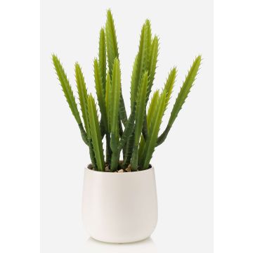 Cactus artificial Euphorbia trigona NORSHO en maceta decorativa, verde, 28 cm