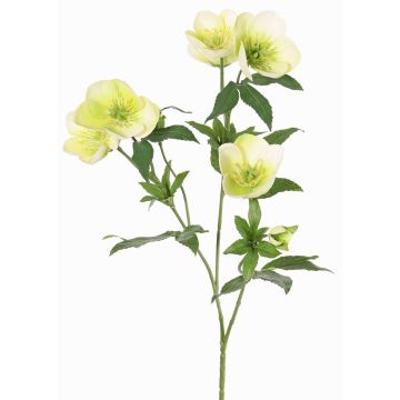 Rama artificial de rosa de Navidad ANYALA, verde-blanco, 60cm, Ø5-6cm