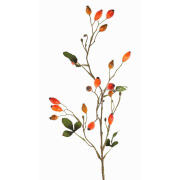 Rama decorativa de rosas silvestres ZERBST con escaramujos, naranja-rojo, 80cm Rama decorativa de rosas silvestres ZERBST con escaramujos, naranja-rojo, 80cm