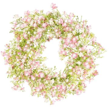 Corona decorativa de gypsophila GERSAN, rosa-blanco, Ø 30 cm