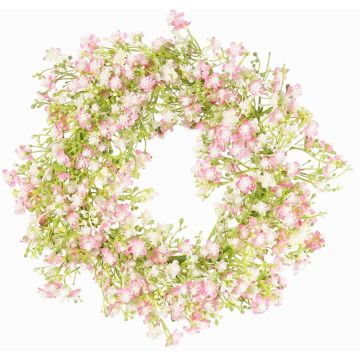 Corona decorativa de gypsophila GERSAN, rosa-blanco, Ø30cm