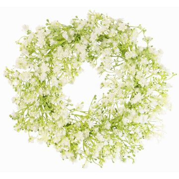 Corona decorativa de gypsophila GERSAN, blanco, Ø30cm