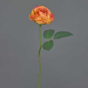 Rosa artificial GABI, naranja, 25 cm, Ø 5 cm