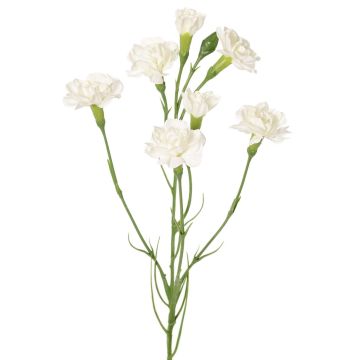 Rama de clavel artificial PIARA, blanco, 60 cm, Ø 2-5 cm