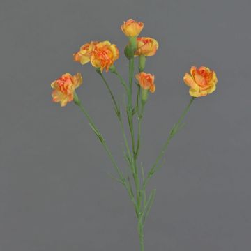 Rama de clavel artificial PIARA, naranja-amarillo, 60 cm, Ø 2-5 cm