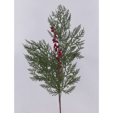 Rama de cedro artificial AMANDLA con bayas, rojo-verde, 80 cm