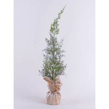 Cedro artificial ANGARA en saco de yute, nevado, verde-blanco, 60cm