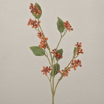 Rama artificial de serpentaria TSELOTE con frutos, aspecto seco, naranja, 80 cm