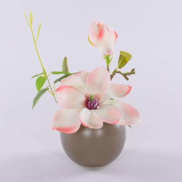 Magnolia artificial FEMI en maceta de cerámica beige, albaricoque, 20 cm, Ø 17 cm Magnolia artificial FEMI en maceta de cerámica beige, albaricoque, 20 cm, Ø 17 cm