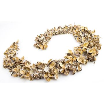 Cáscaras de algodón para decorar CANDY, secas, beige-blanco, 4 cm, Ø 6 cm