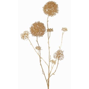 Rama de skimmia artificial LOBUS, dorada, 90cm, Ø4-8,5cm