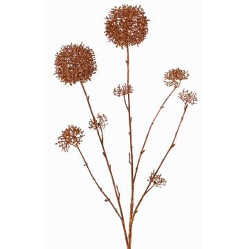 Rama artificial de skimmia LOBUS, cobre, 90cm, Ø4-8,5cm