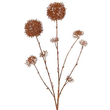 Rama artificial de skimmia LOBUS, cobre, 90 cm, Ø 4-8,5 cm