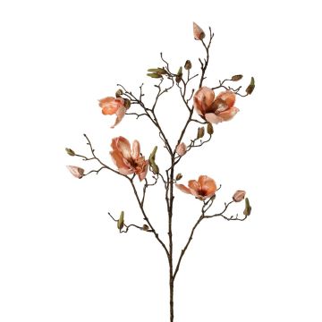 Rama artificial de magnolia aterciopelada JACKA, salmón, 105 cm
