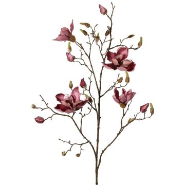Rama de magnolia artificial de terciopelo JACKA, rosa viejo, 105 cm