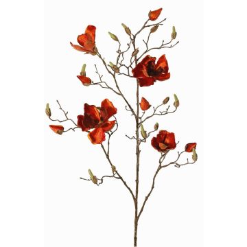 Rama de magnolia artificial de terciopelo JACKA, naranja oscuro, 105cm Rama de magnolia artificial de terciopelo JACKA, naranja oscuro, 105cm