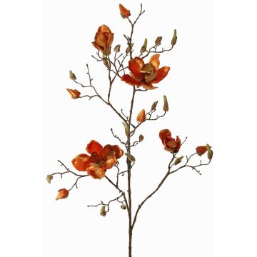 Rama de magnolia artificial de terciopelo JACKA, naranja, 105cm Rama de magnolia artificial de terciopelo JACKA, naranja, 105cm