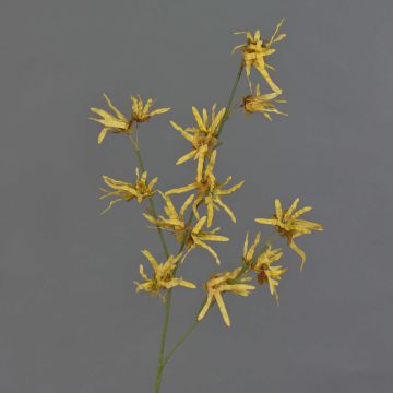 Rama artificial de hamamelis ORAFA con flores, amarilla, 80 cm