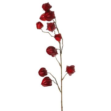 Rama artificial de physalis AINOS, frutos, purpurina, rojo burdeos, 80 cm Rama artificial de physalis AINOS, frutos, purpurina, rojo burdeos, 80 cm