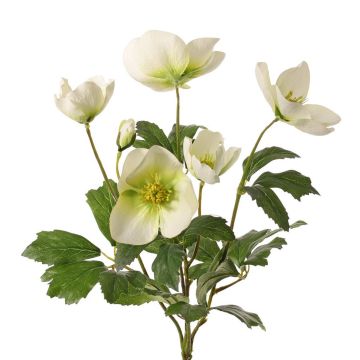 Rosa de Navidad artificial OSSANDA en varilla, blanca, 35 cm