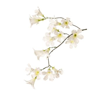 Rama de flor artificial trompeta de jazmín AURINA, blanco, 90 cm